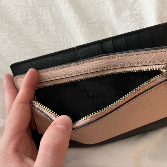 Kate Spade | Pink & Black Spencer Slim Bifold Leather Wallet - Picture 9 of 10